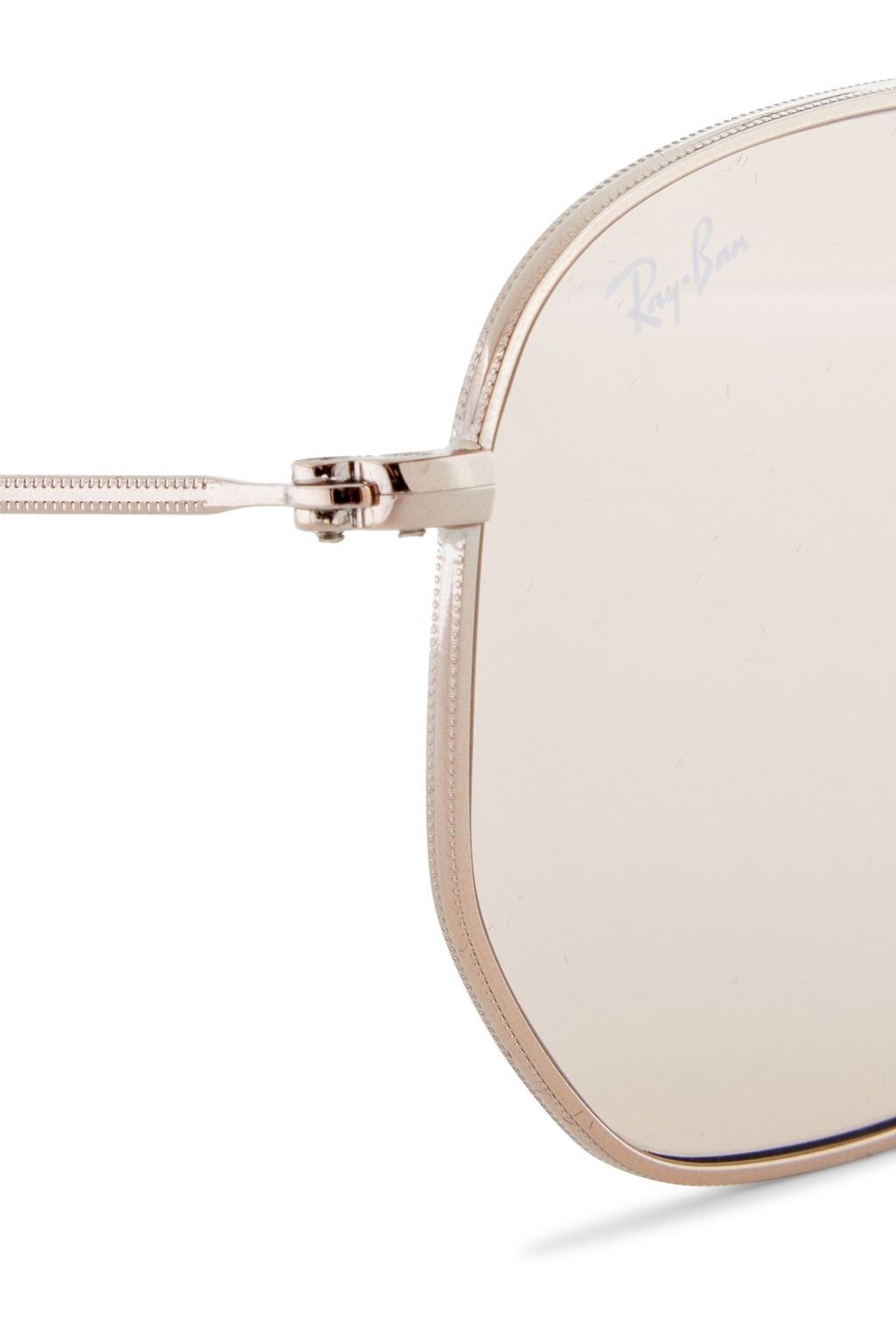 RAY-BAN Hexagon-frame rose gold-tone sunglasses