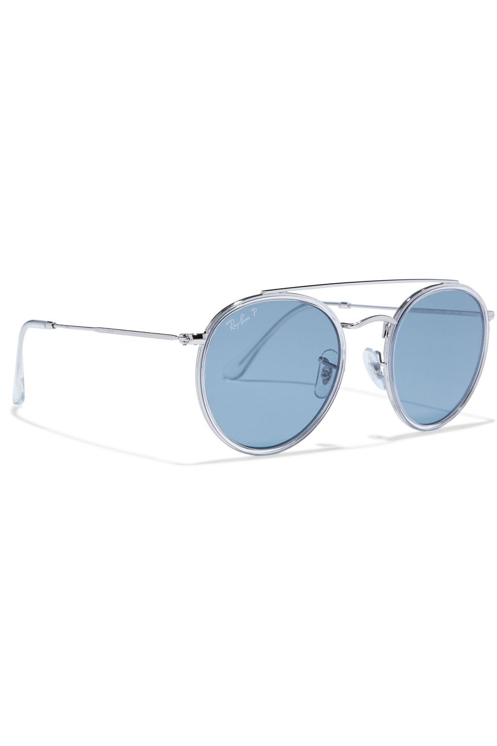 RAY-BAN Round-frame silver-tone sunglasses