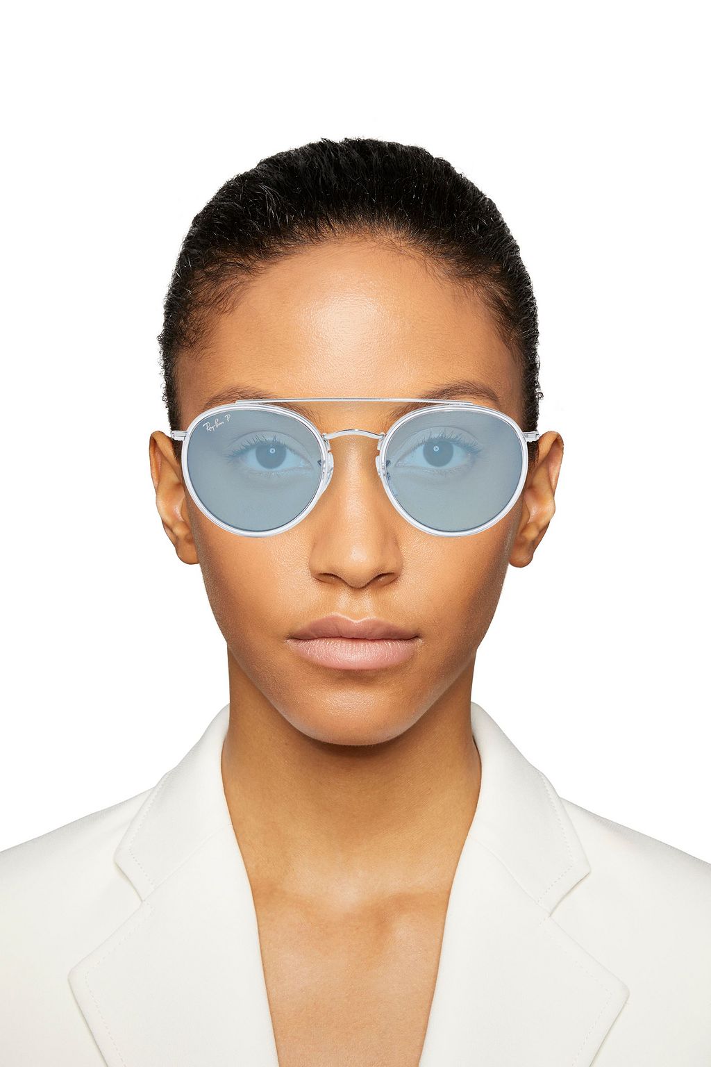 RAY-BAN Round-frame silver-tone sunglasses