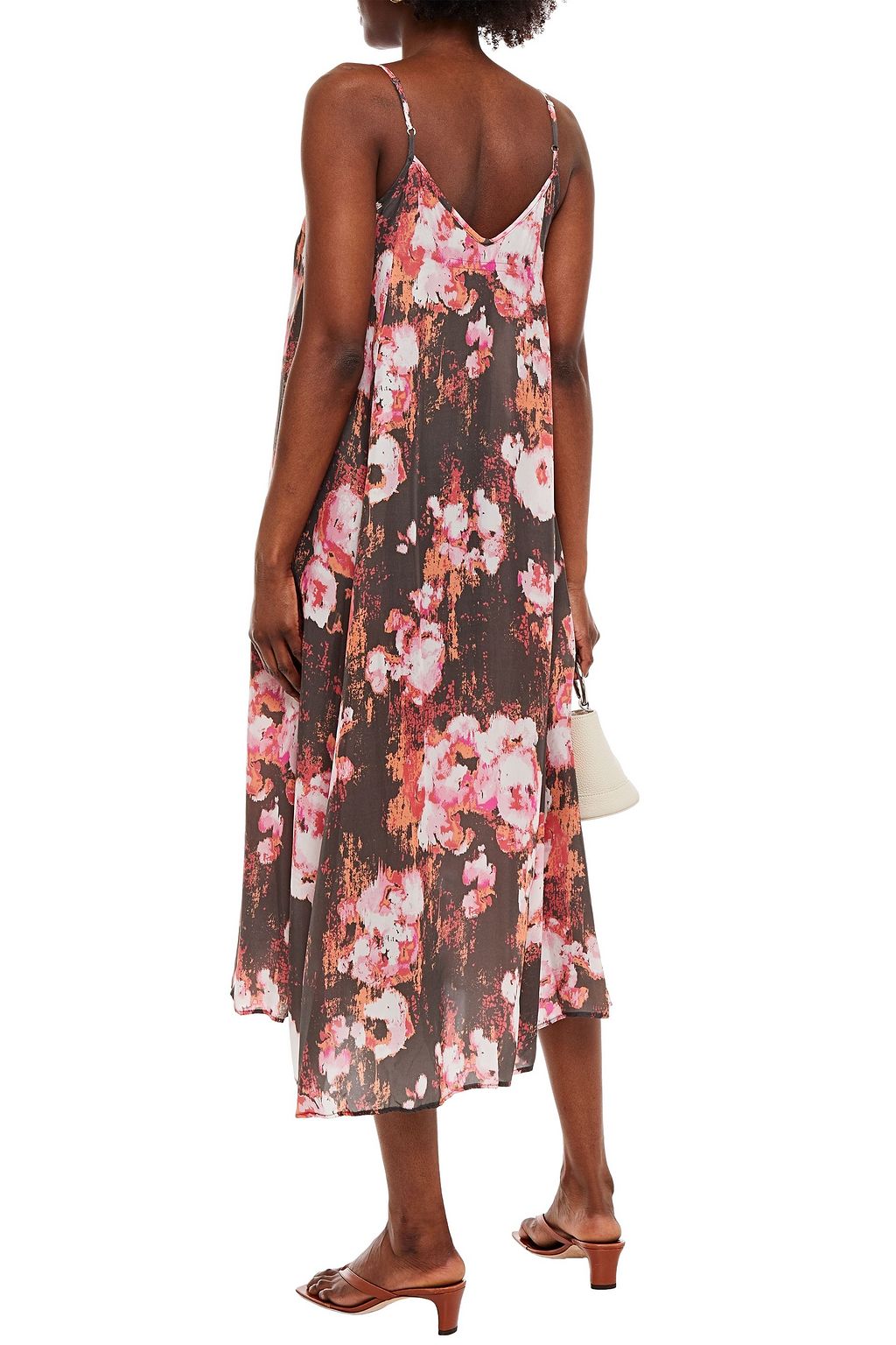 ENZA COSTA Printed cupro-voile midi slip dress