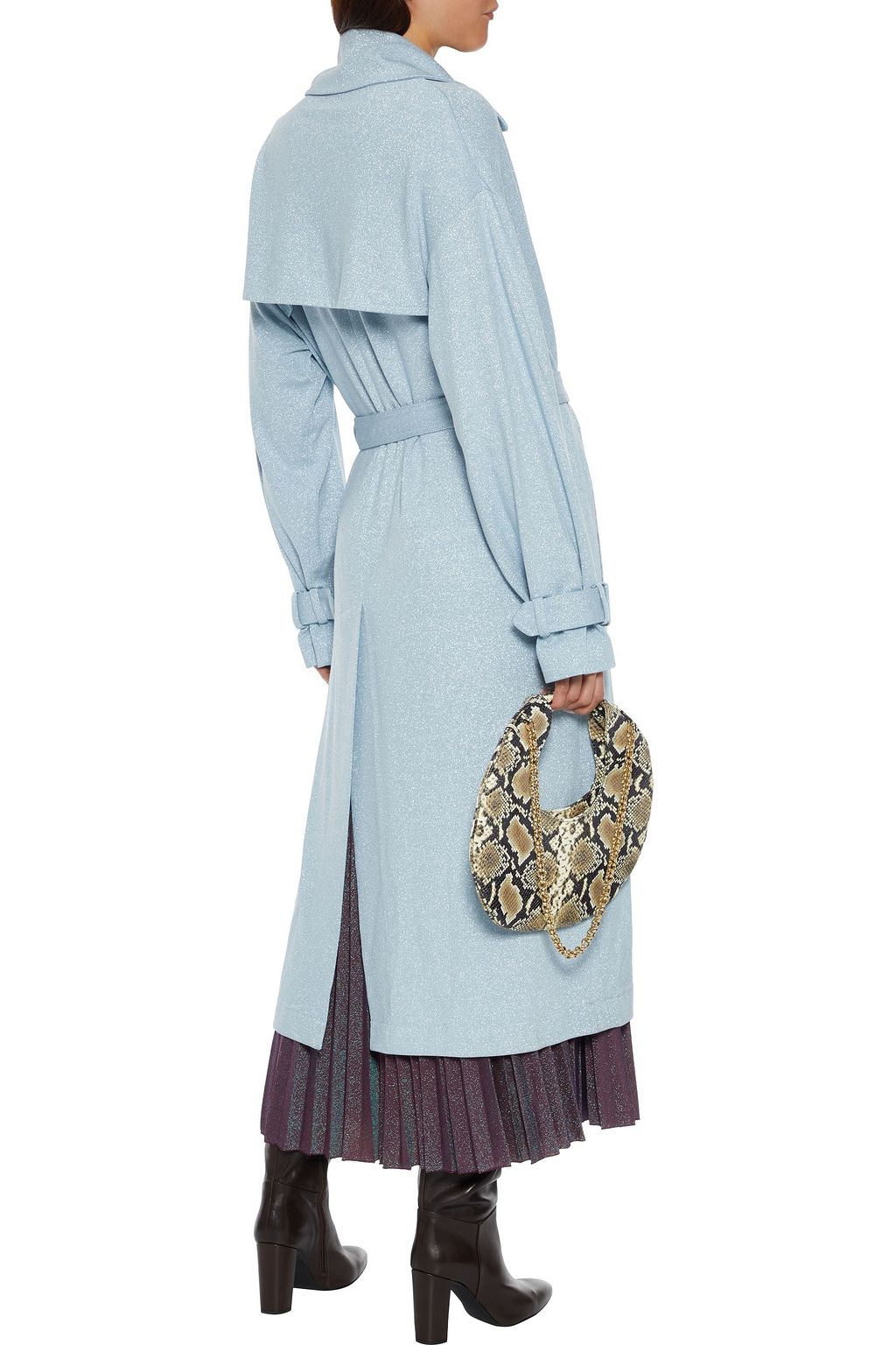 M MISSONI Metallic crochet-knit trench coat