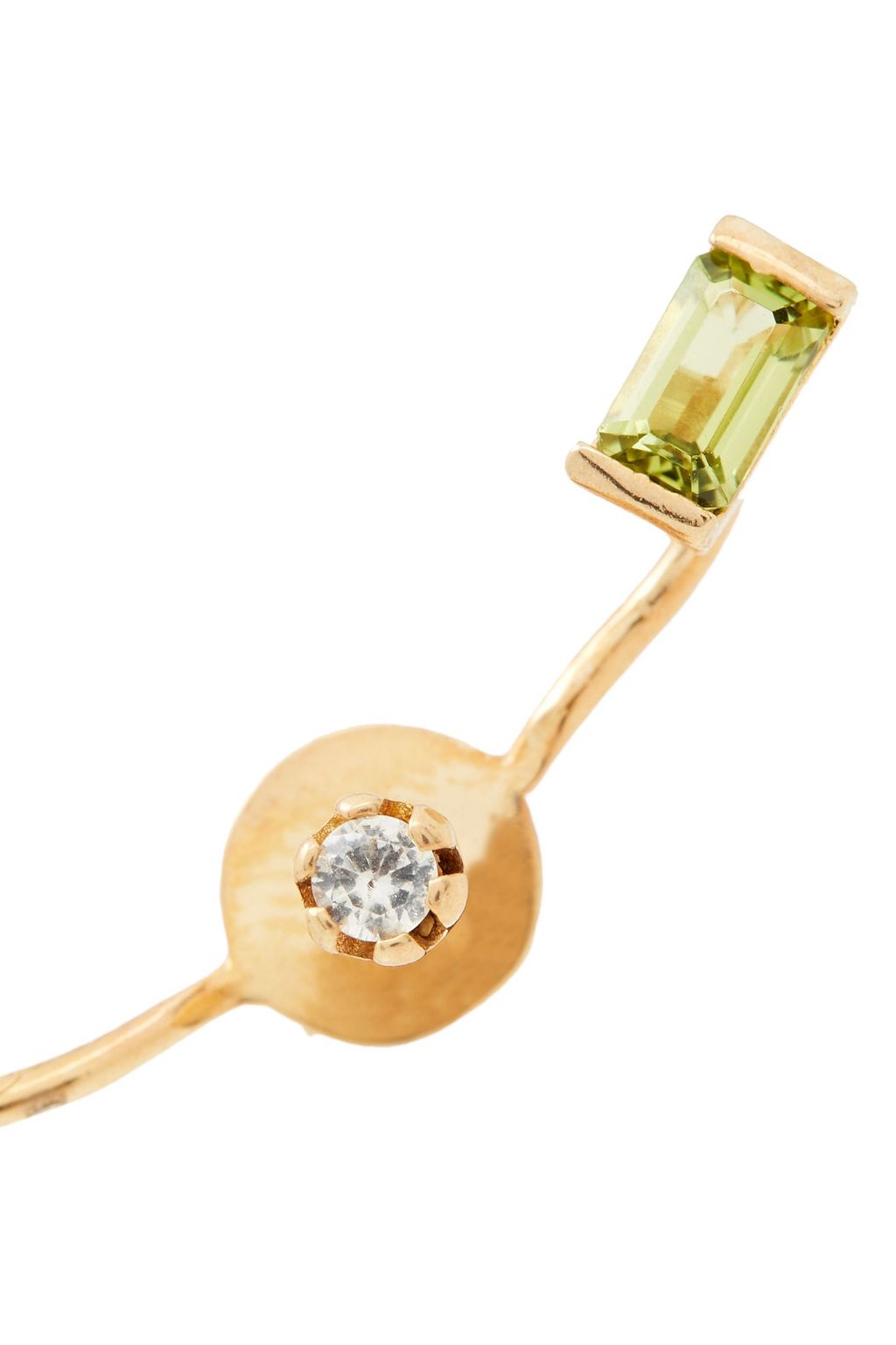 CORNELIA WEBB 24-karat gold-plated peridot, quartz and Siamite earrings