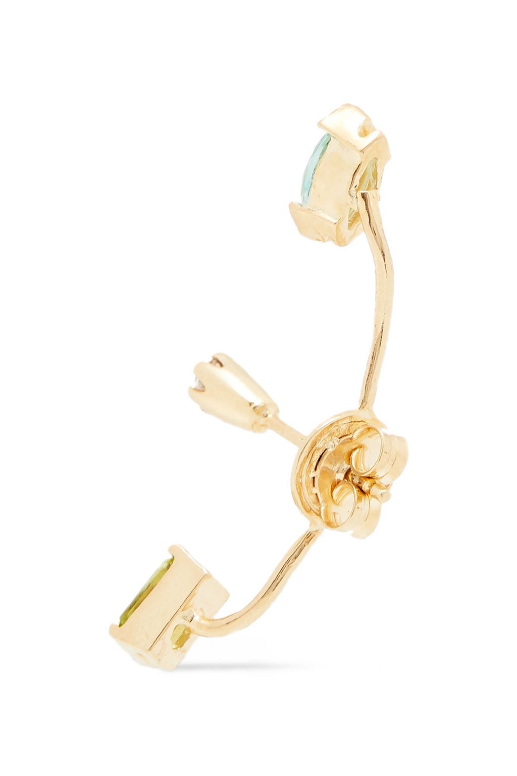 CORNELIA WEBB 24-karat gold-plated peridot, quartz and Siamite earrings