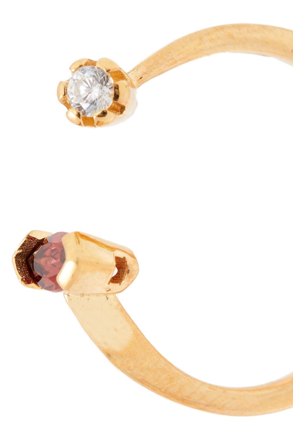 CORNELIA WEBB 24-karat gold-plated, garnet and siamite ring