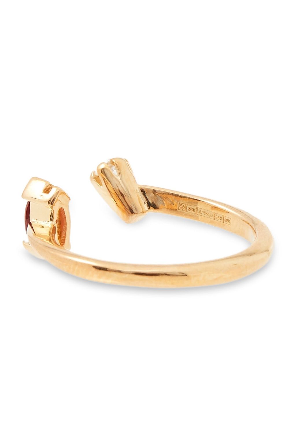 CORNELIA WEBB 24-karat gold-plated, garnet and siamite ring