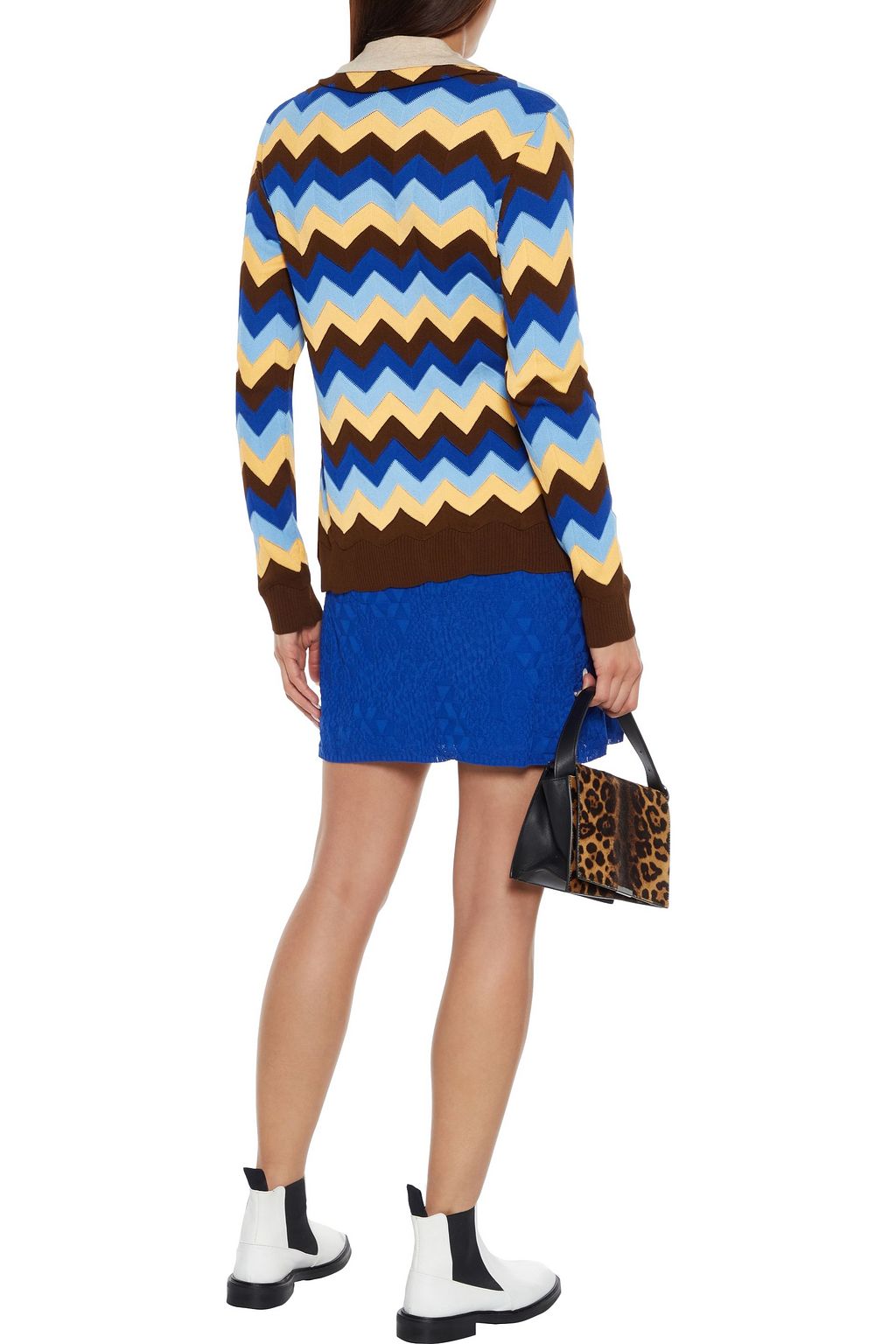 M MISSONI Striped crochet-knit cotton cardigan