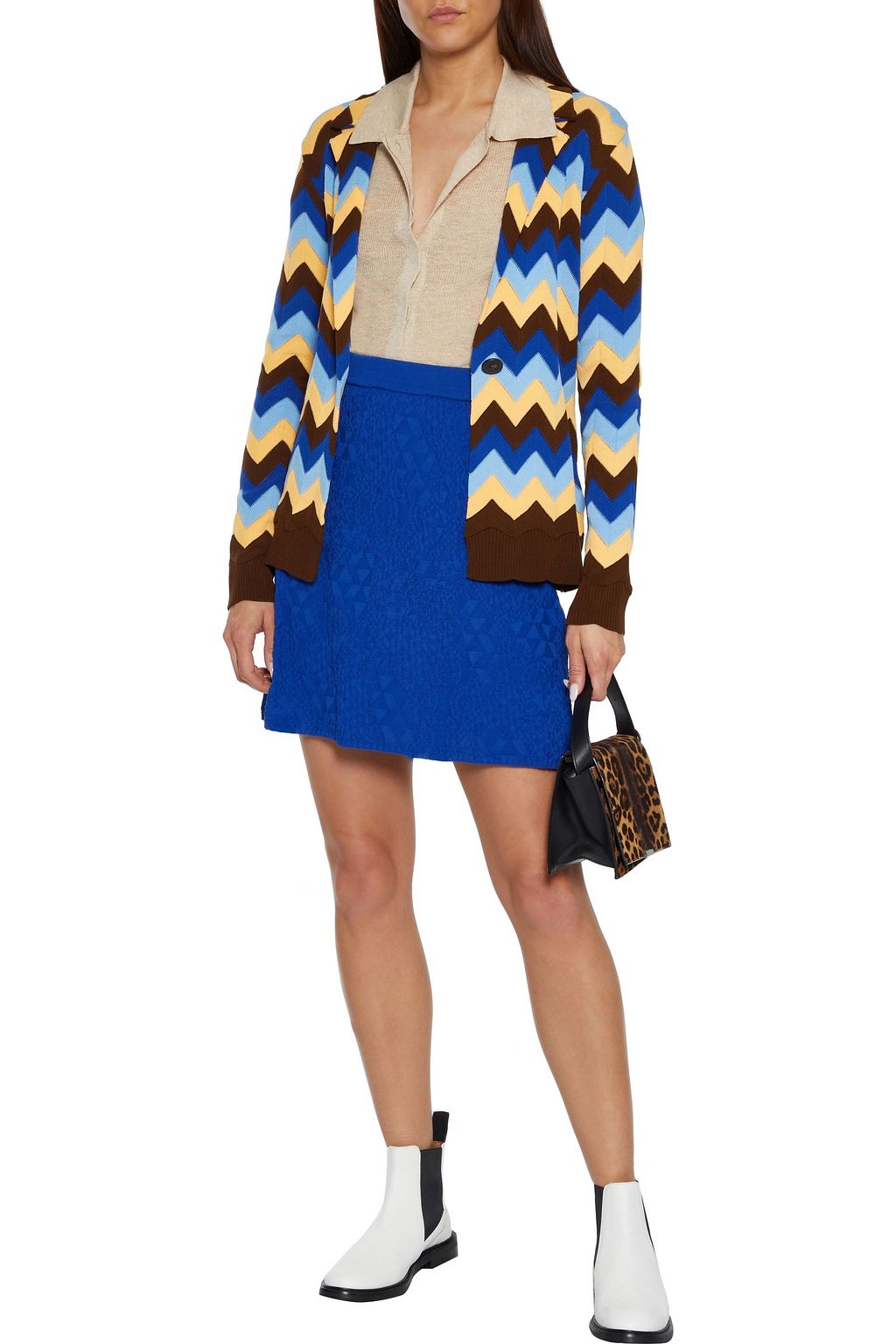 M MISSONI Striped crochet-knit cotton cardigan