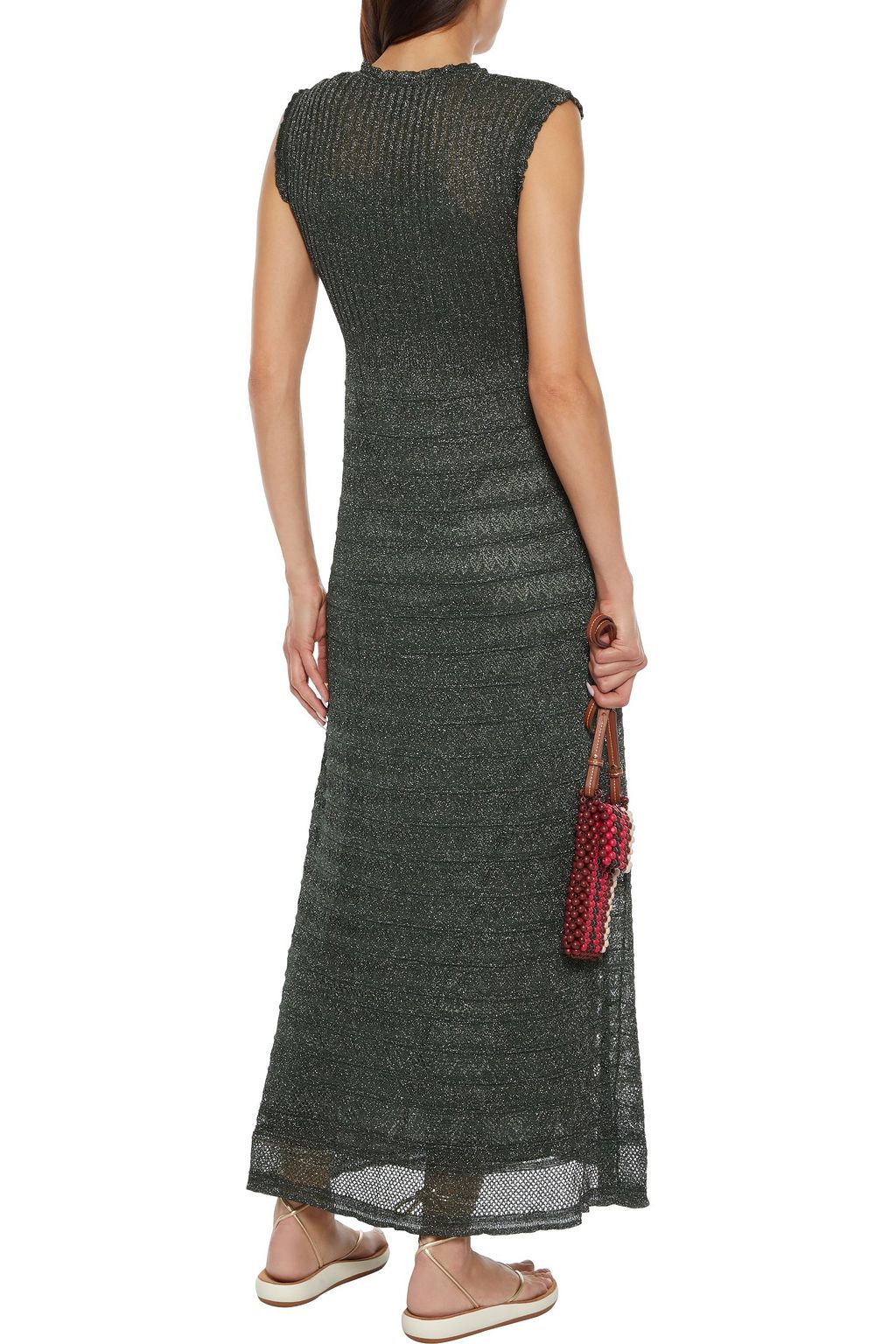 M MISSONI Metallic crochet-knit maxi dress