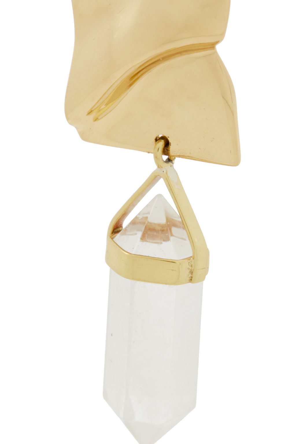 CORNELIA WEBB Gold-tone, quartz and Siamite earrings