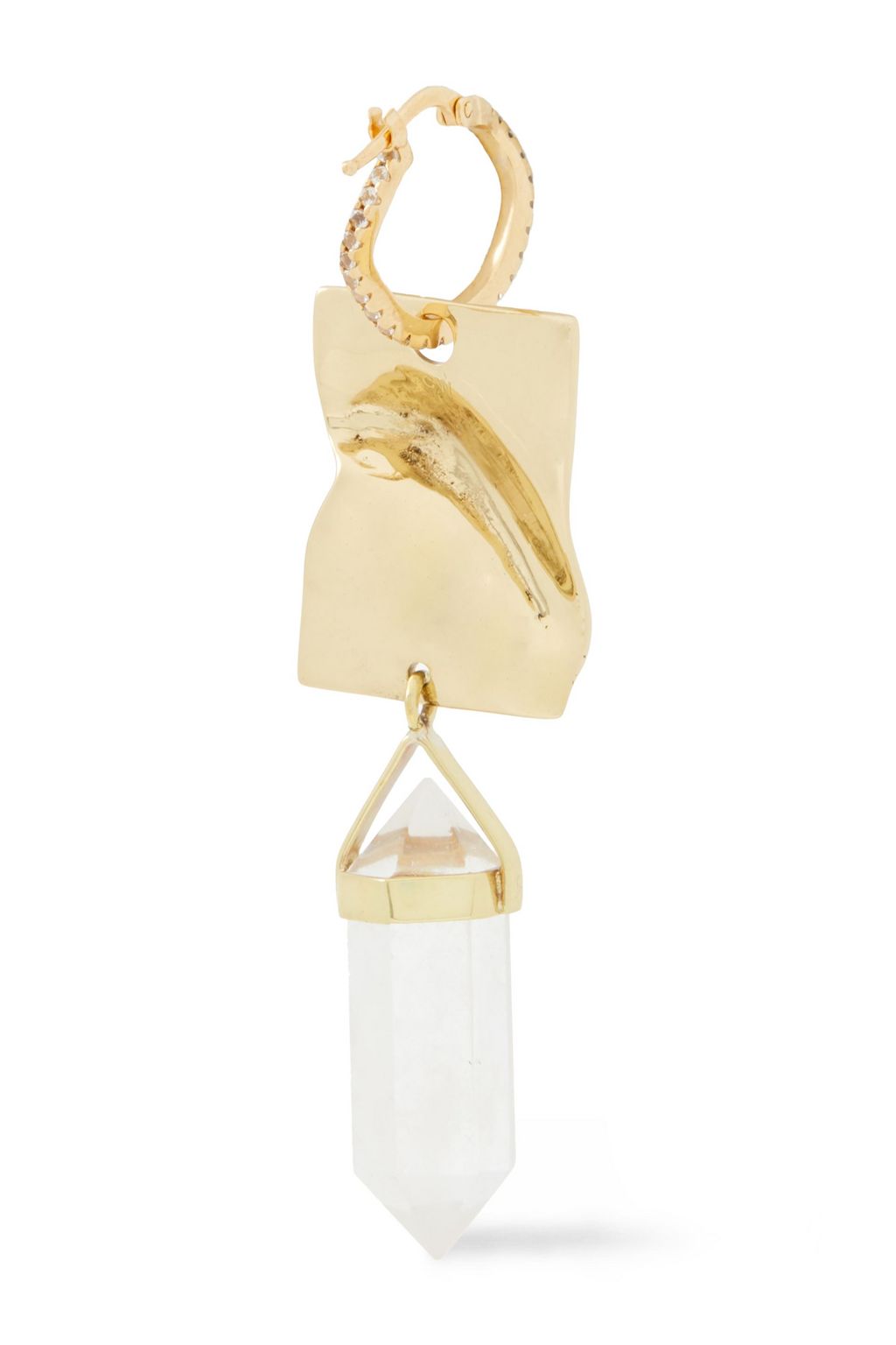 CORNELIA WEBB Gold-tone, quartz and Siamite earrings