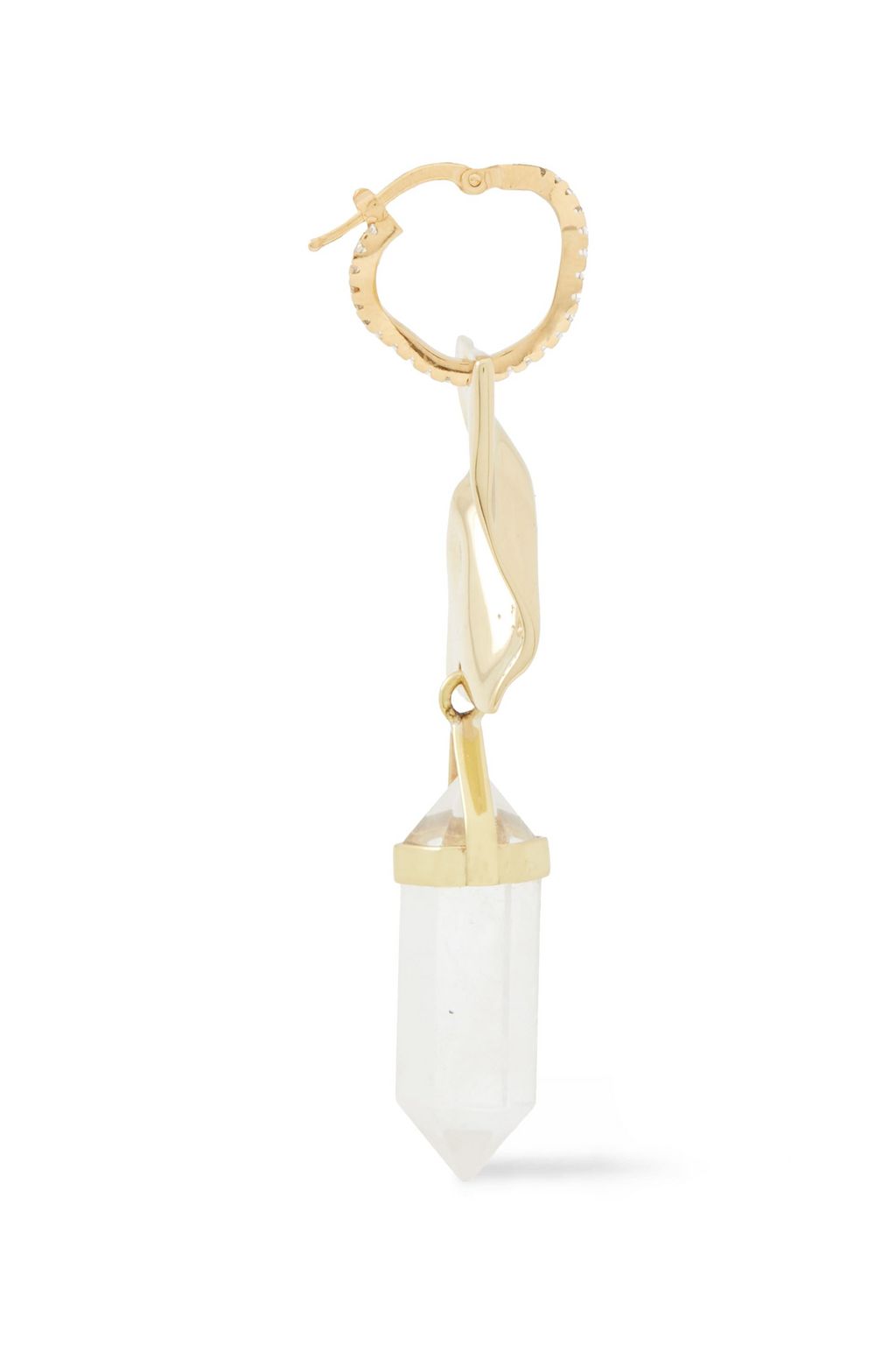 CORNELIA WEBB Gold-tone, quartz and Siamite earrings