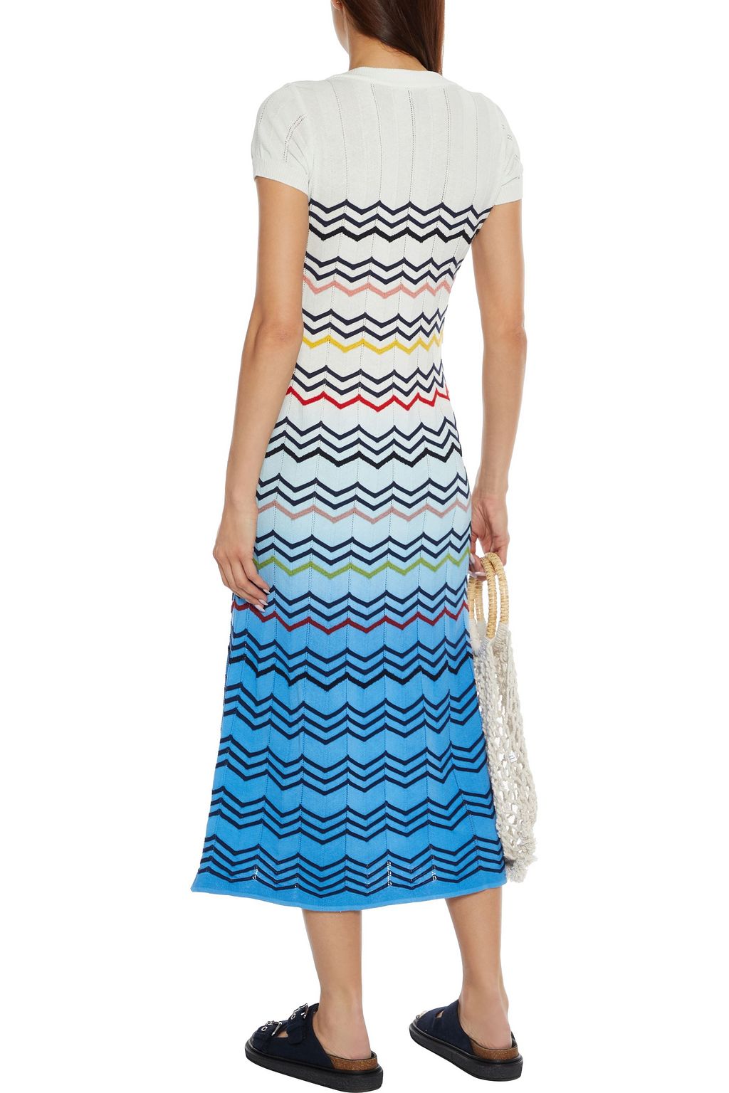 M MISSONI Striped dégradé cotton-blend midi dress