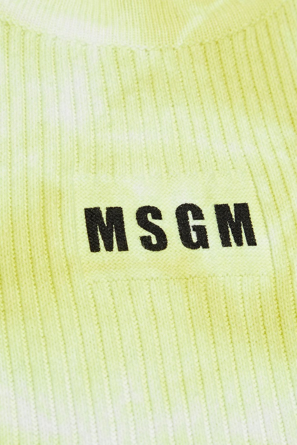 MSGM Tie-dyed ribbed cotton-jersey tank