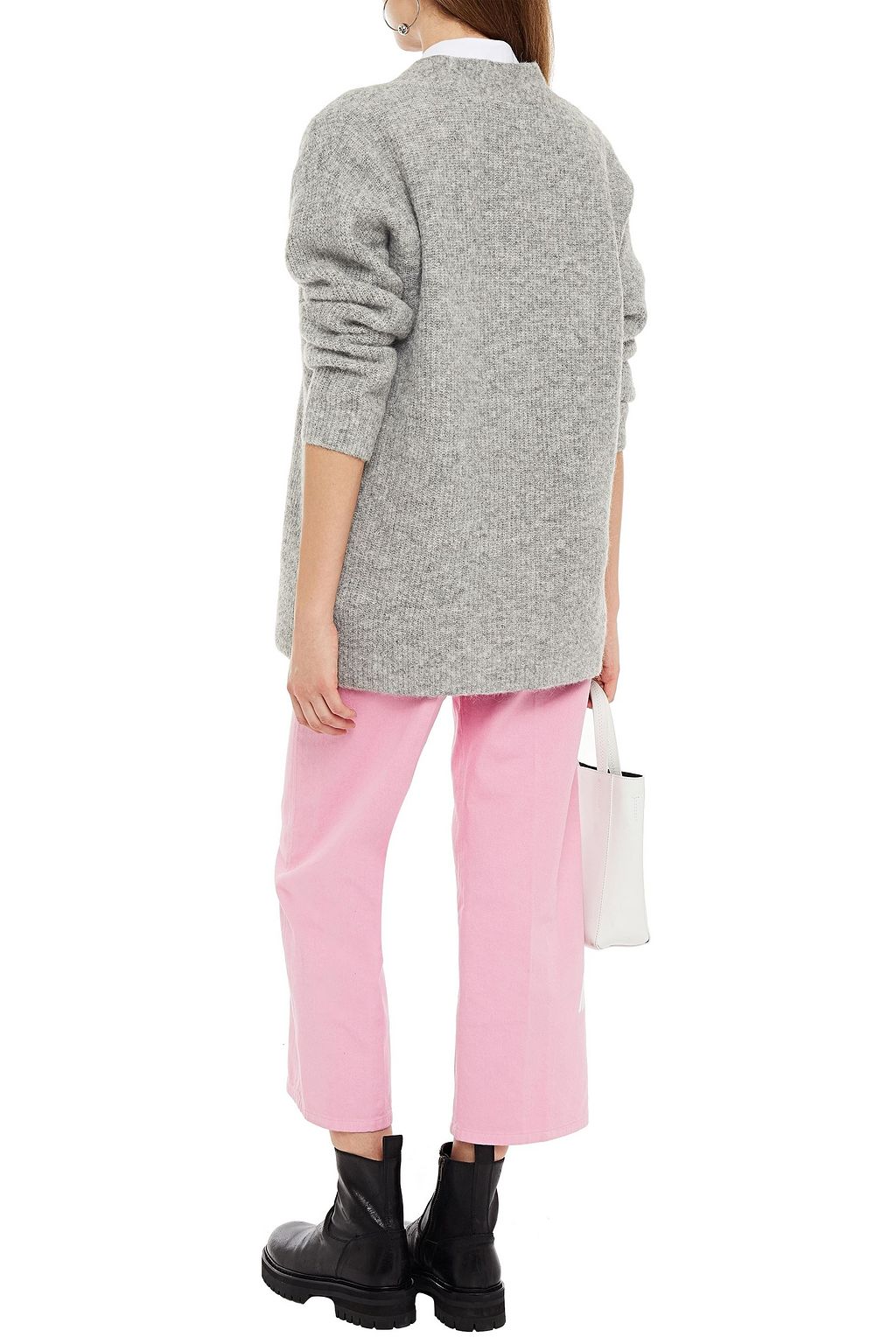 GANNI Mélange ribbed-knit sweater