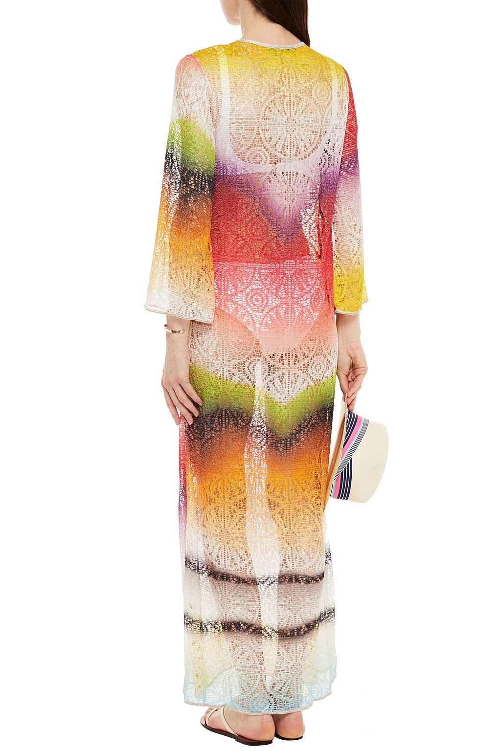 MISSONI MARE Metallic-trimmed crochet-knit coverup