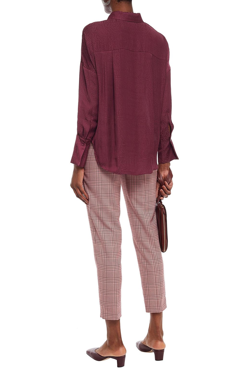 CHARLI Irene satin-jacquard shirt