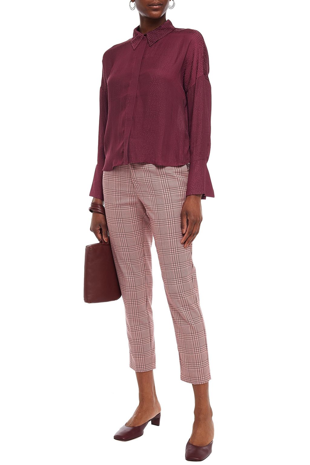 CHARLI Irene satin-jacquard shirt