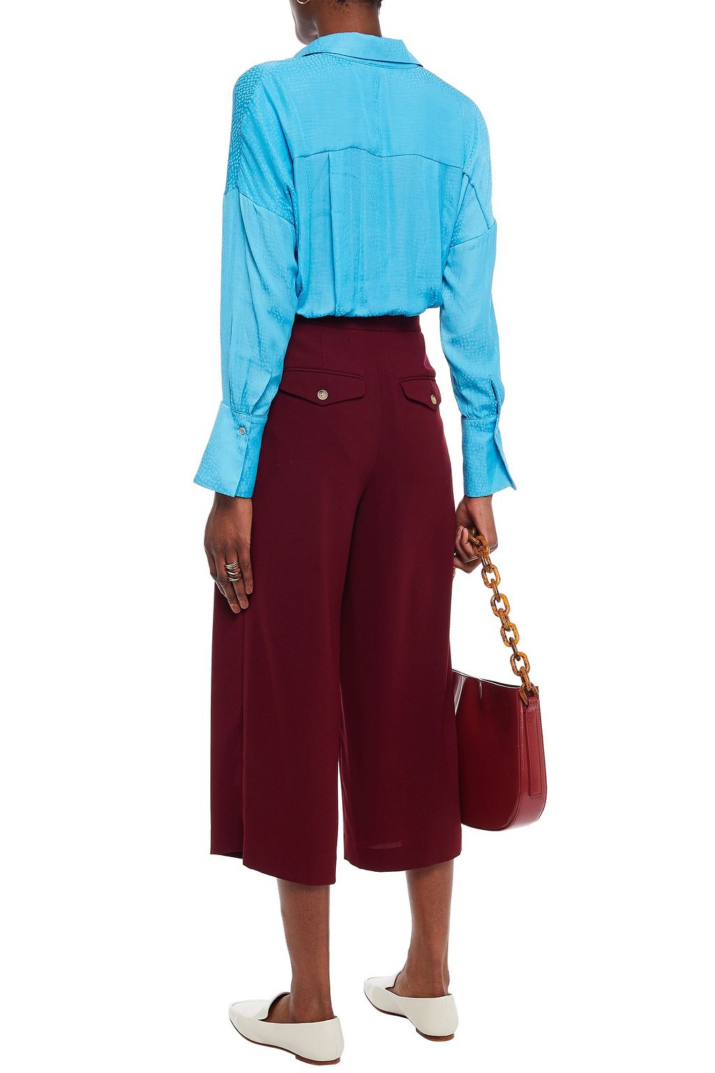 CHARLI Irene satin-jacquard shirt