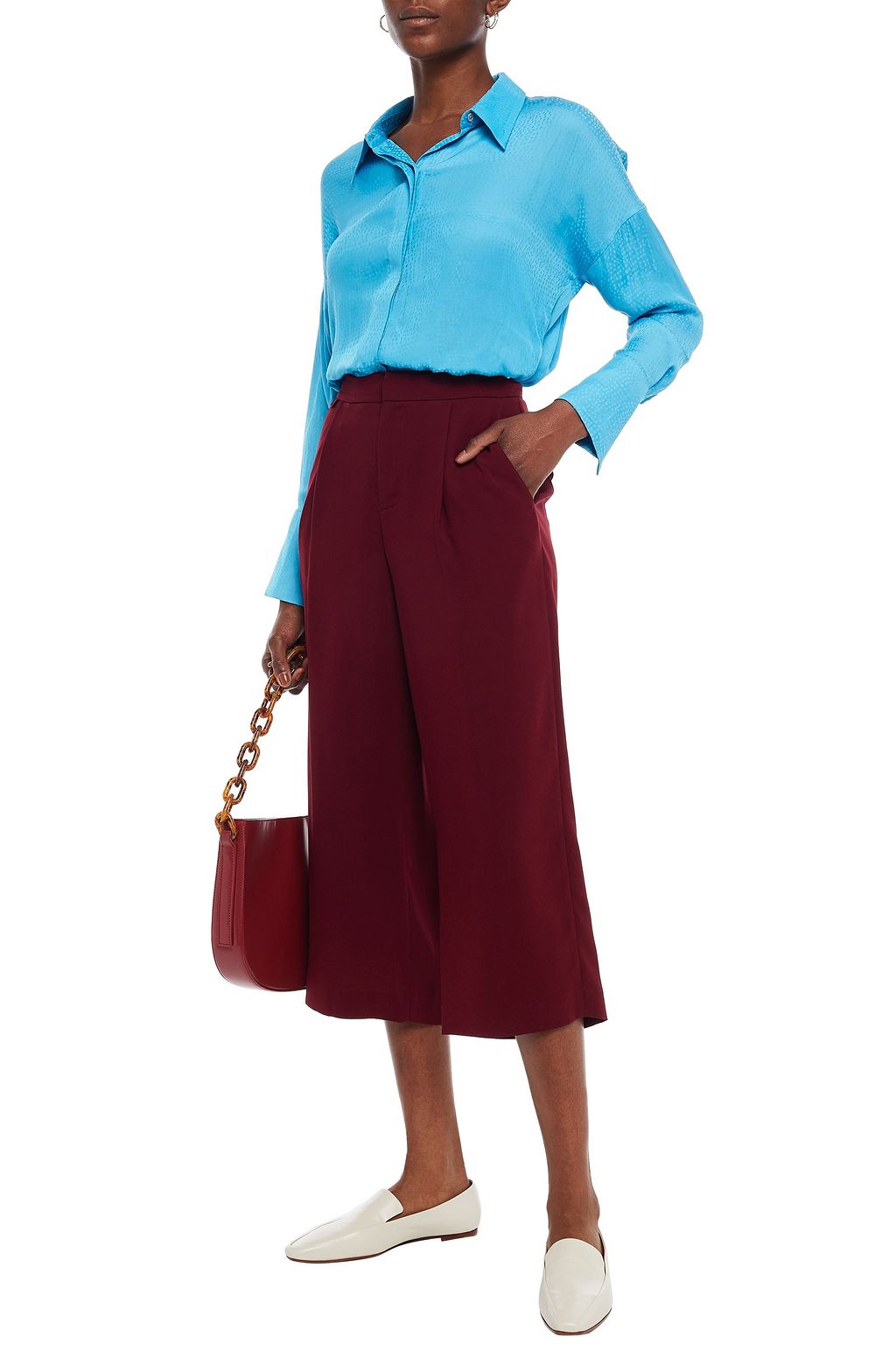 CHARLI Irene satin-jacquard shirt