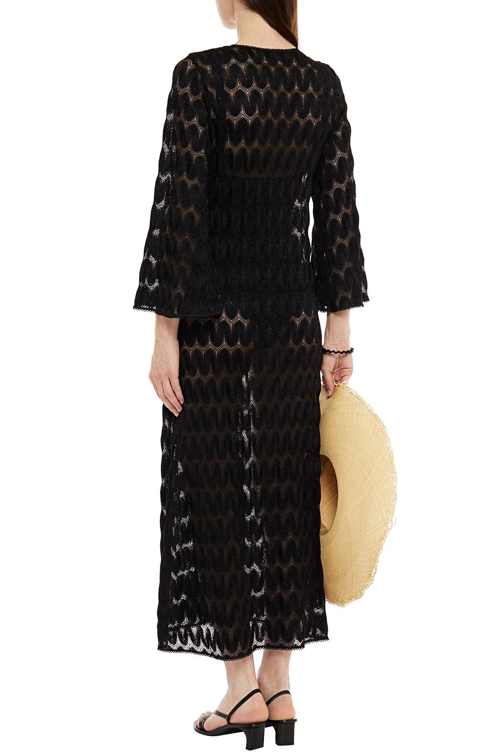 MISSONI MARE Metallic crochet-knit coverup