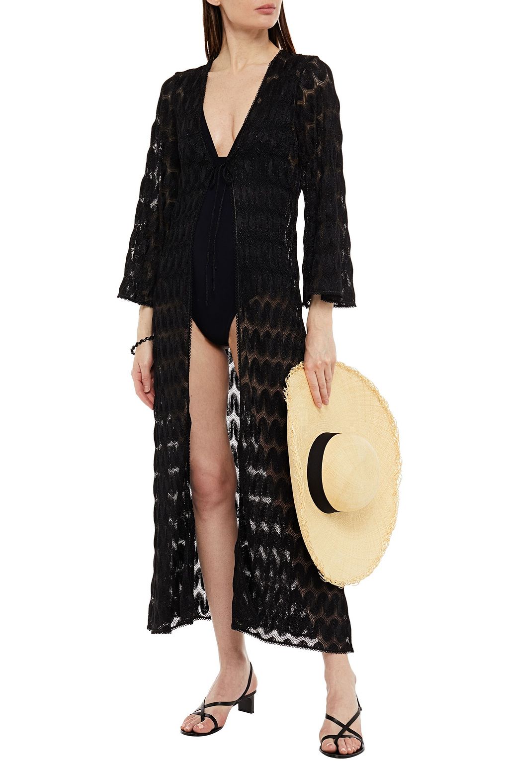 MISSONI MARE Metallic crochet-knit coverup
