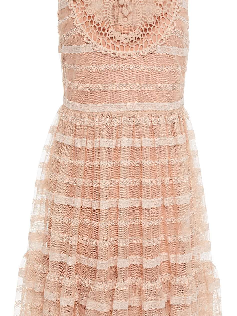 crochet and point d'esprit mini dress