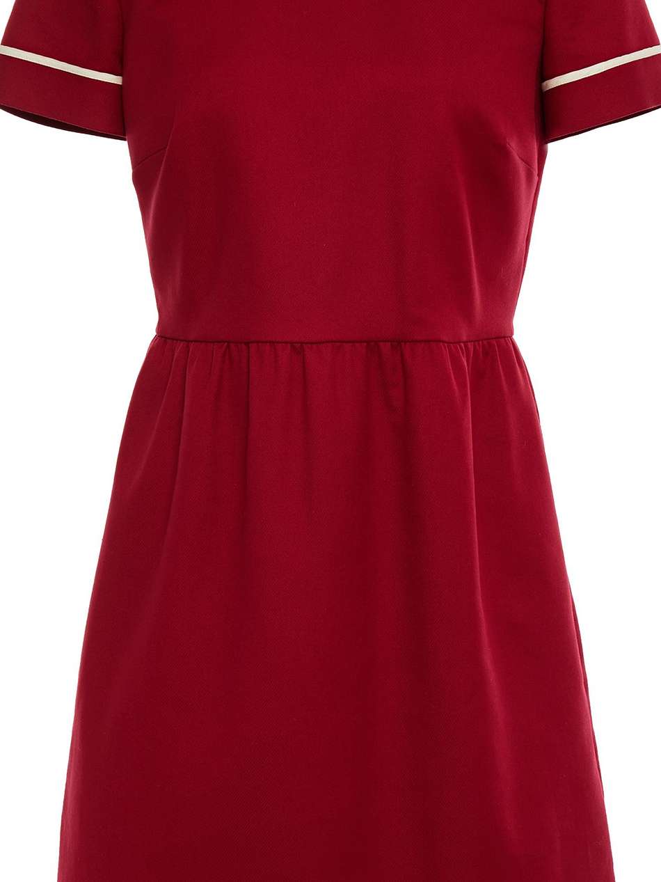 gathered cotton-blend twill mini dress