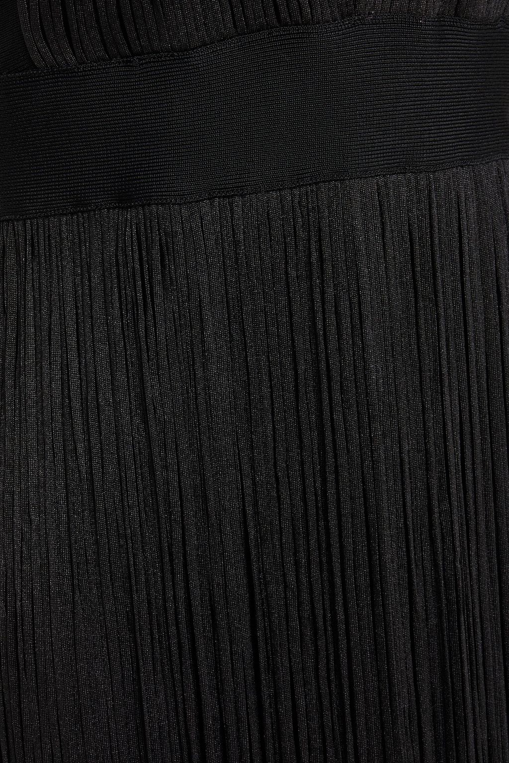 HERVÉ LÉGER Cutout fringed bandage mini dress