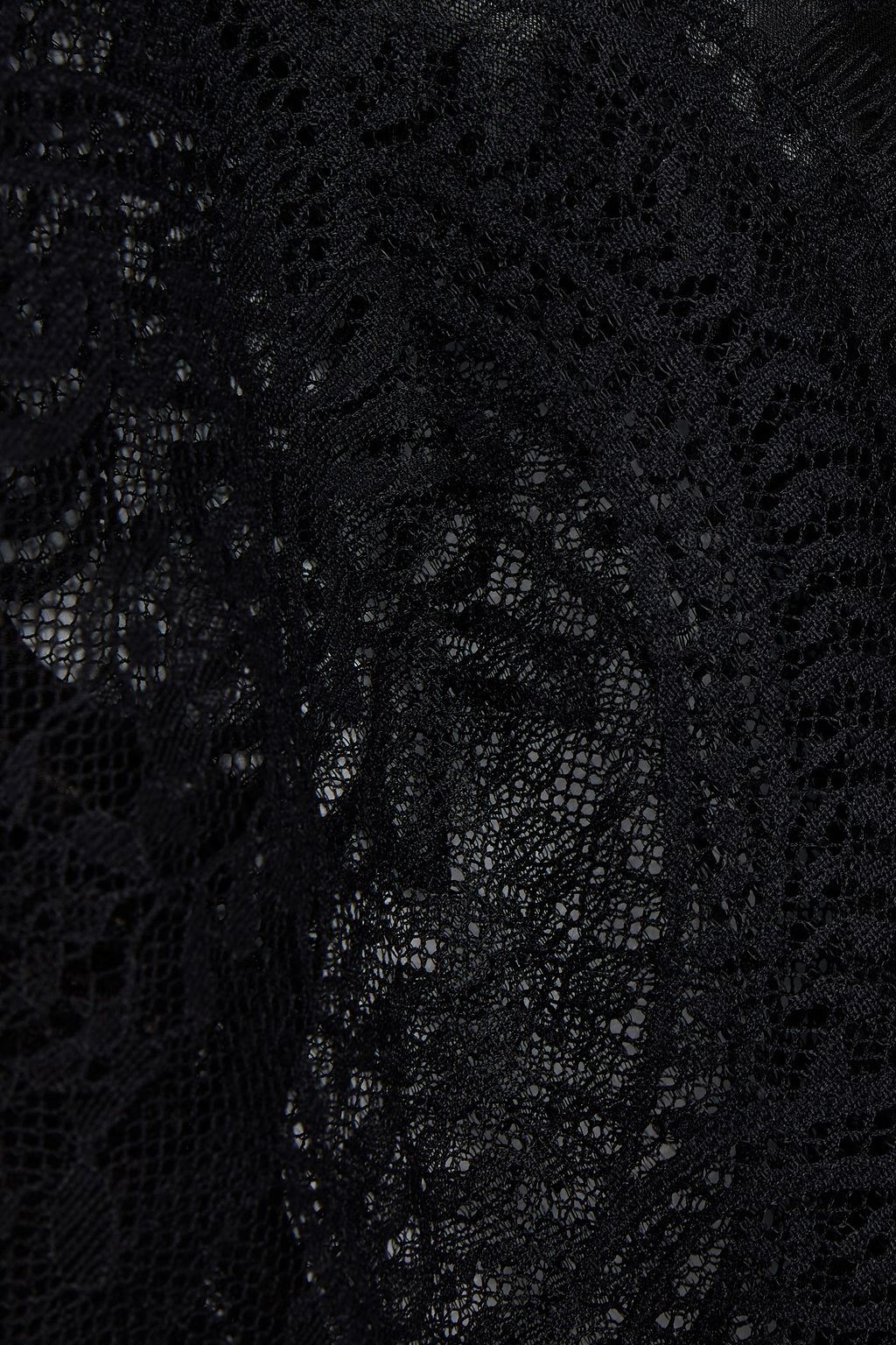 SELF-PORTRAIT Paneled embroidered tulle and corded lace blouse