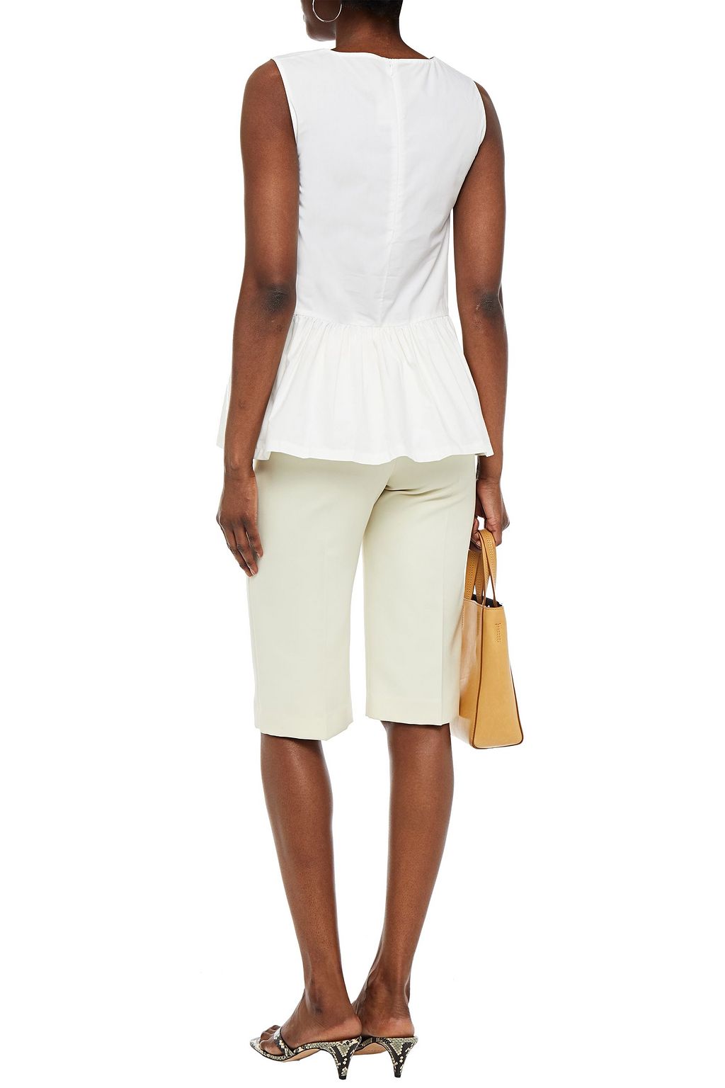 MARNI Gathered cotton-poplin top