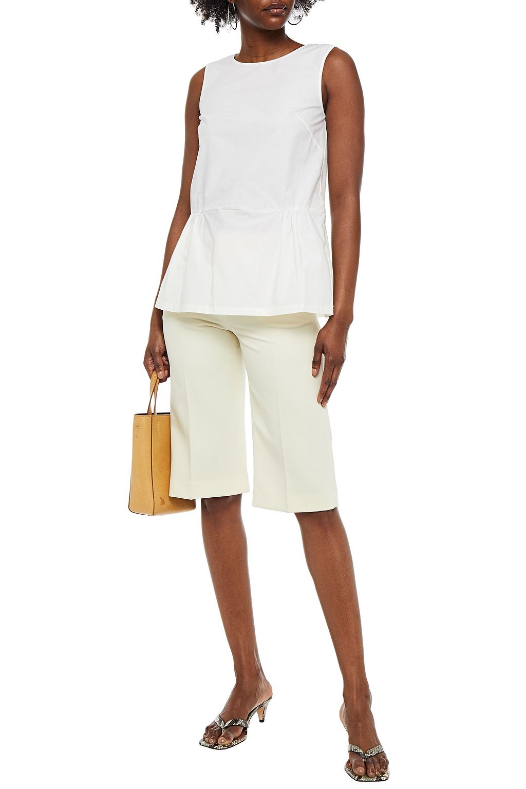 MARNI Gathered cotton-poplin top
