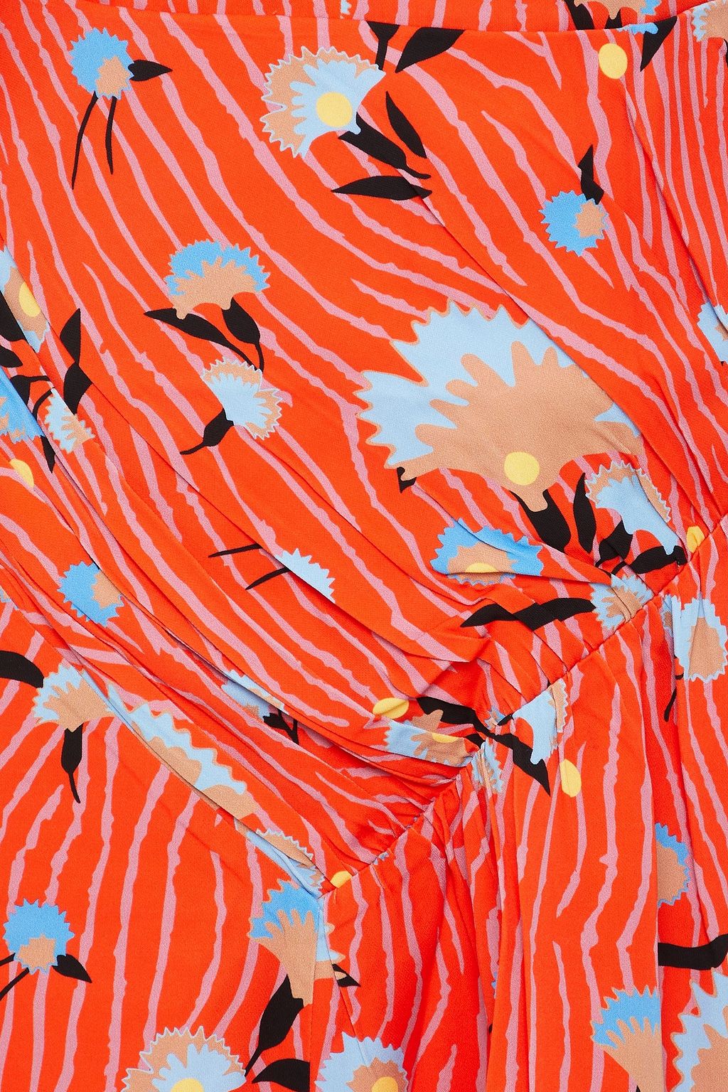 SELF-PORTRAIT Twisted floral-print crepe mini dress