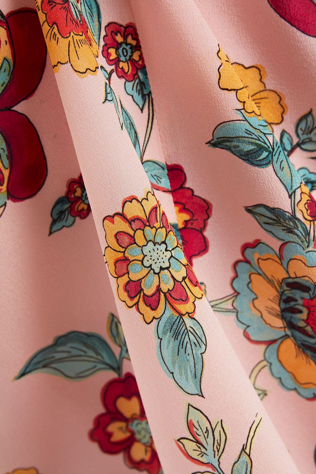 REDVALENTINO Pussy-bow floral-print silk crepe de chine blouse