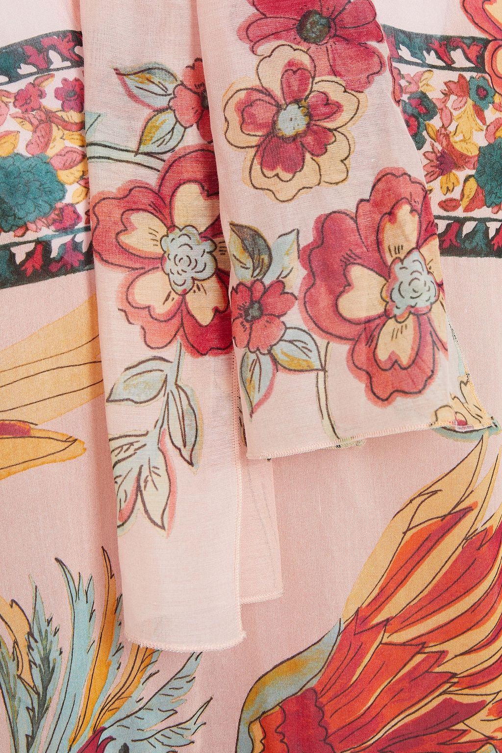 REDVALENTINO Pussy-bow printed cotton and silk-blend mousseline blouse