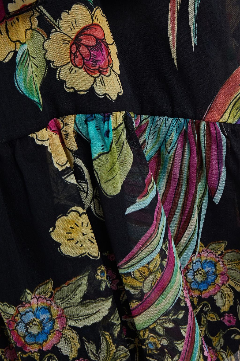 REDVALENTINO Pussy-bow printed cotton and silk-blend mousseline blouse
