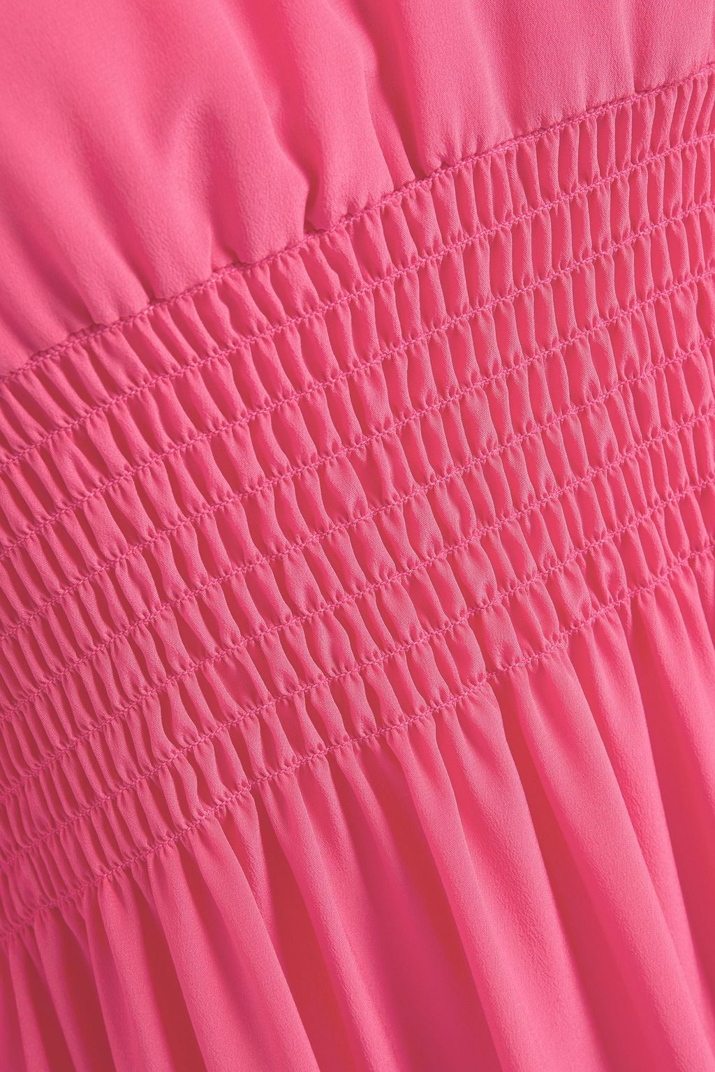 REDVALENTINO シャーリング入り シルククレープデシン ミディワンピース