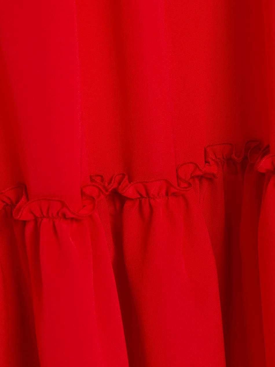 tiered ruffled silk crepe de chine mini dress