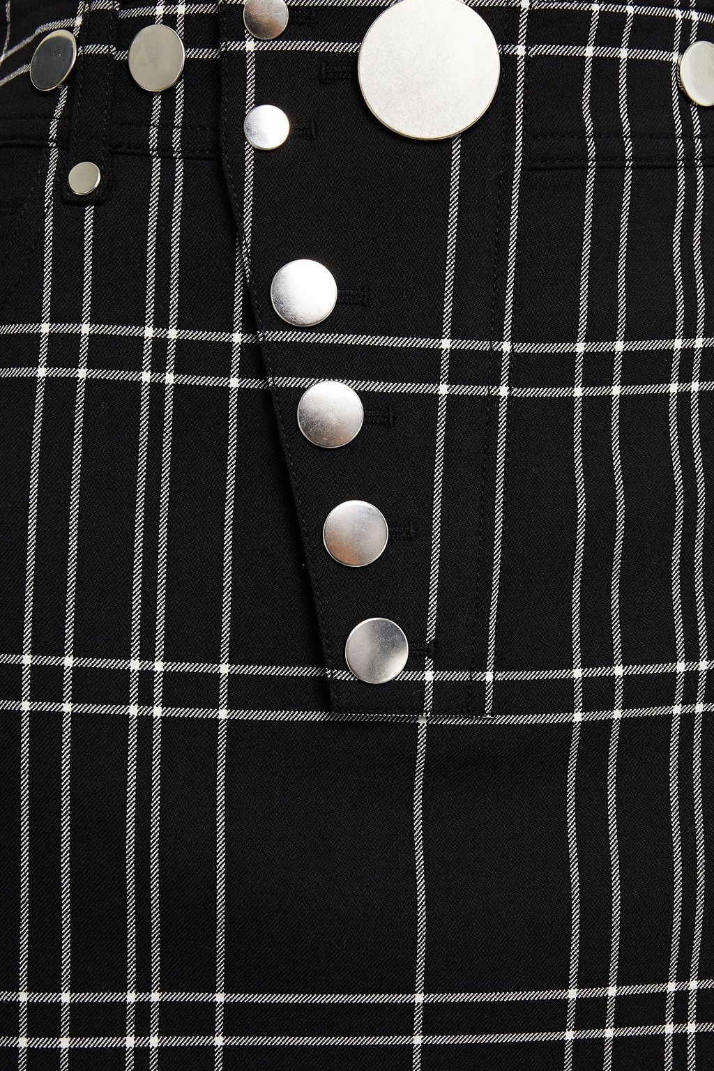 ALEXANDER WANG Snap-detailed checked twill mini skirt