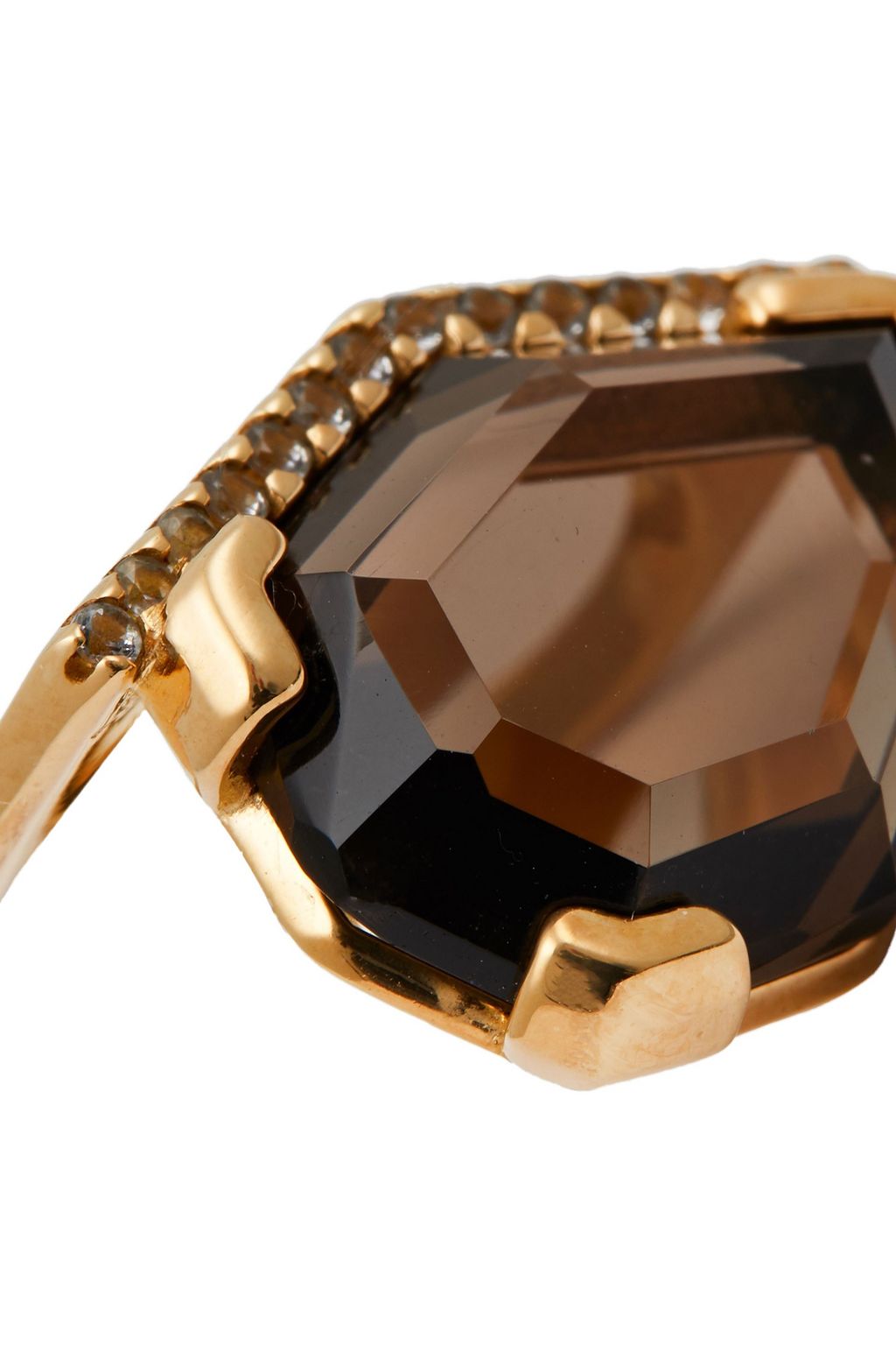 CORNELIA WEBB 24-karat gold vermeil, siamite and quartz ring