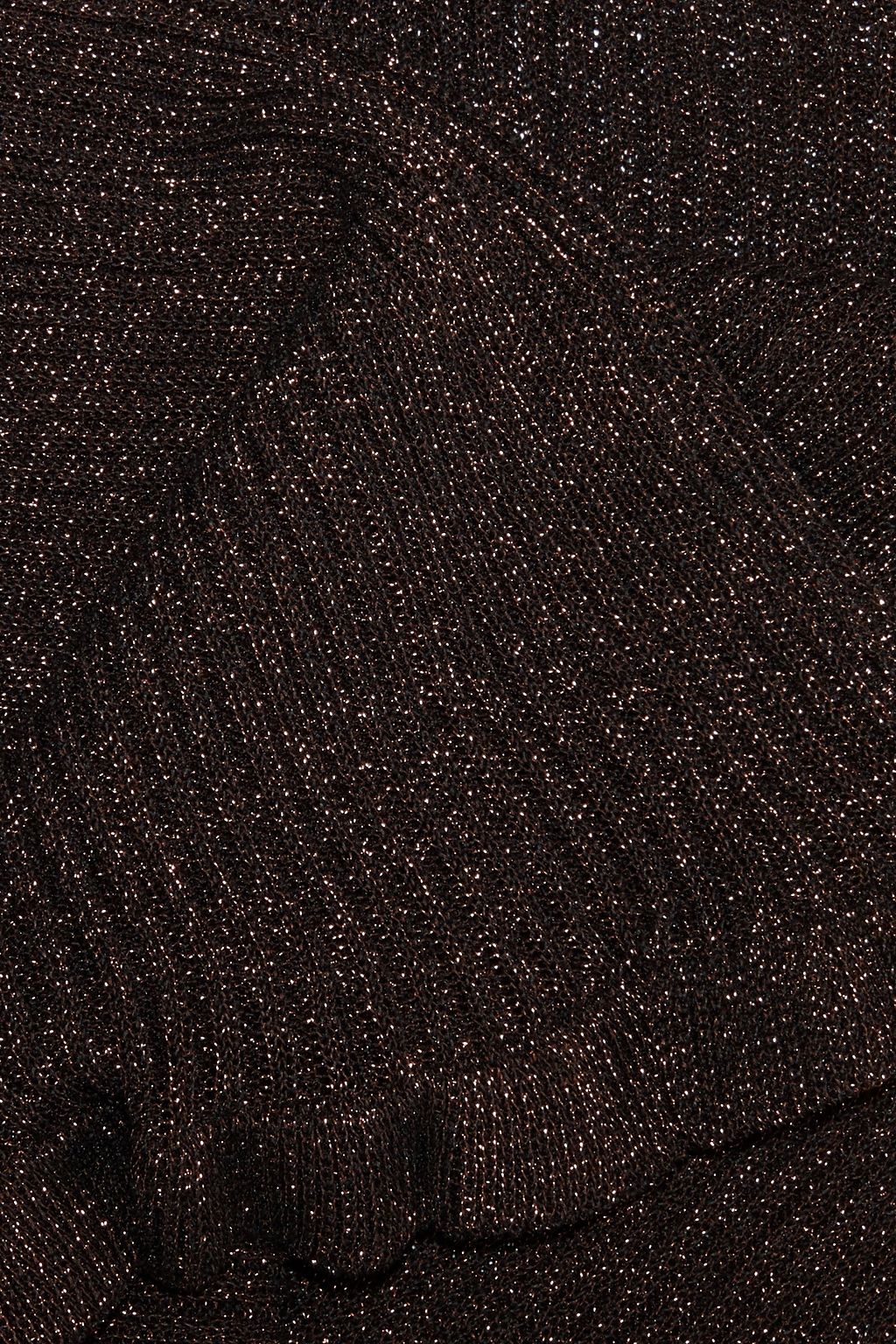 M MISSONI Ruffle-trimmed metallic ribbed-knit top