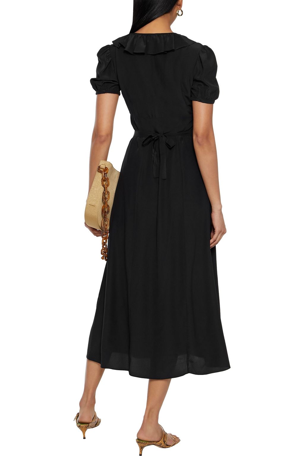 M MISSONI Ruffle-trimmed silk crepe de chine midi dress