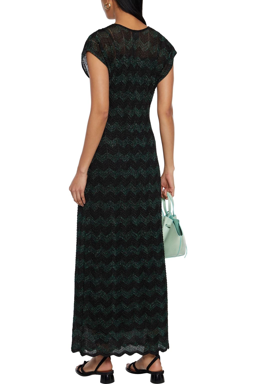 M MISSONI Metallic crochet-knit midi dress