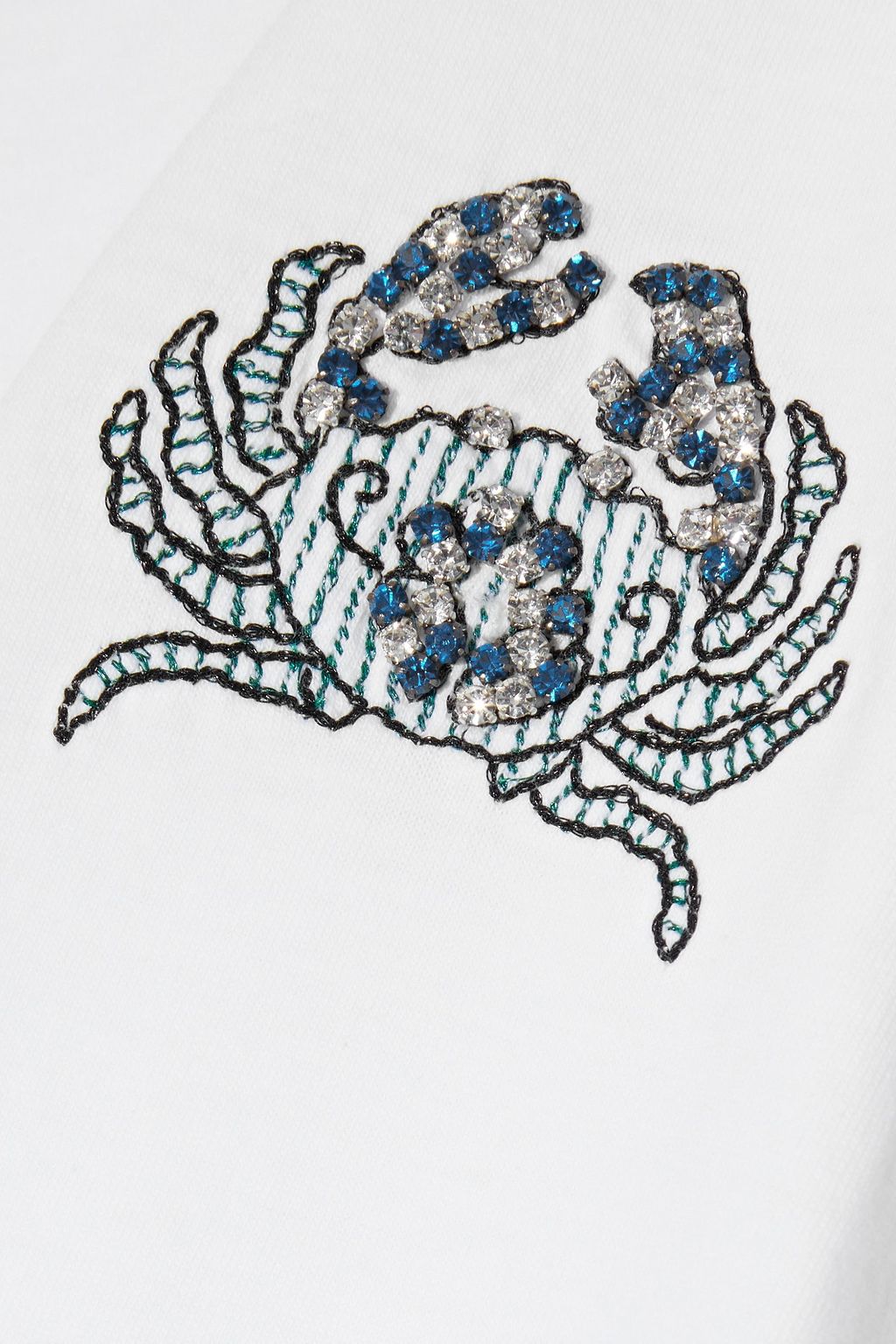 MAJE Embellished cotton-jersey T-shirt