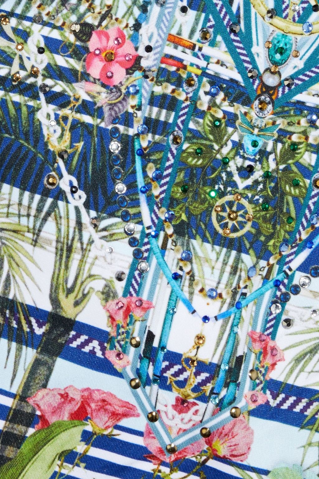 CAMILLA Solishea crystal-embellished printed swimsuit