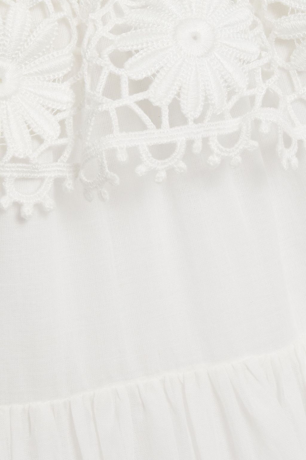 REDVALENTINO Guipure lace-paneled cotton-voile midi dress