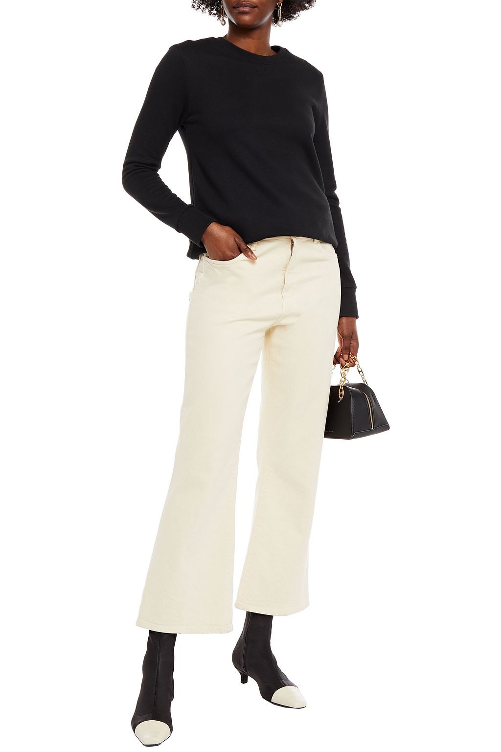 REDVALENTINO Embroidered French cotton-blend terry sweatshirt