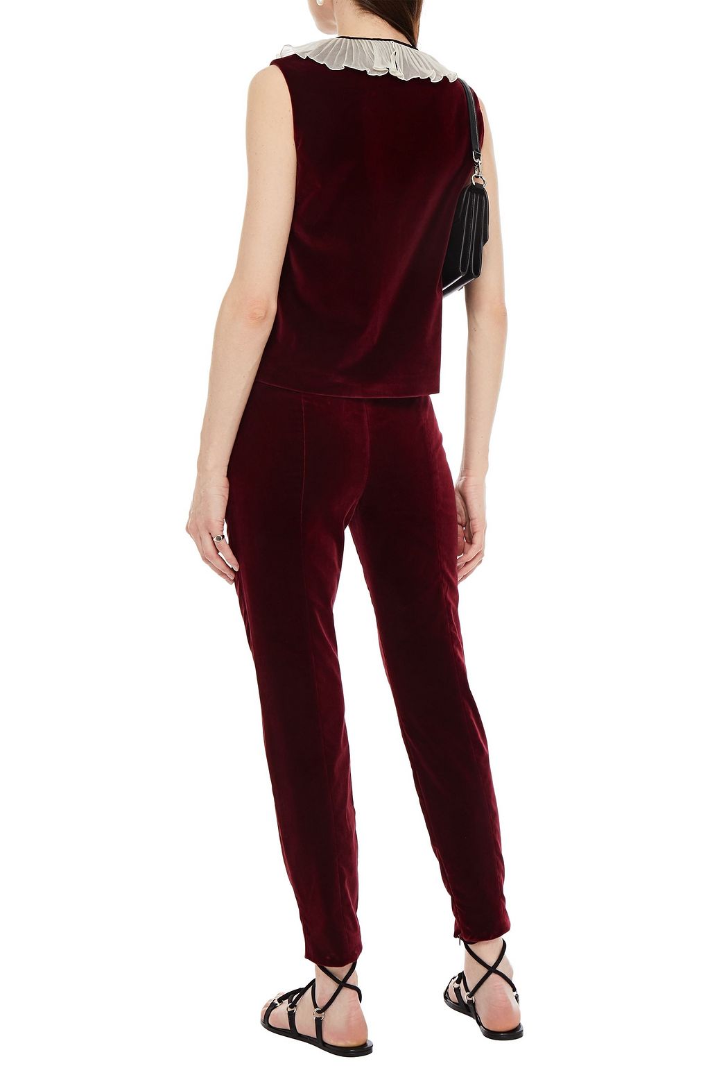 REDVALENTINO Cotton-blend velvet slim-leg pants