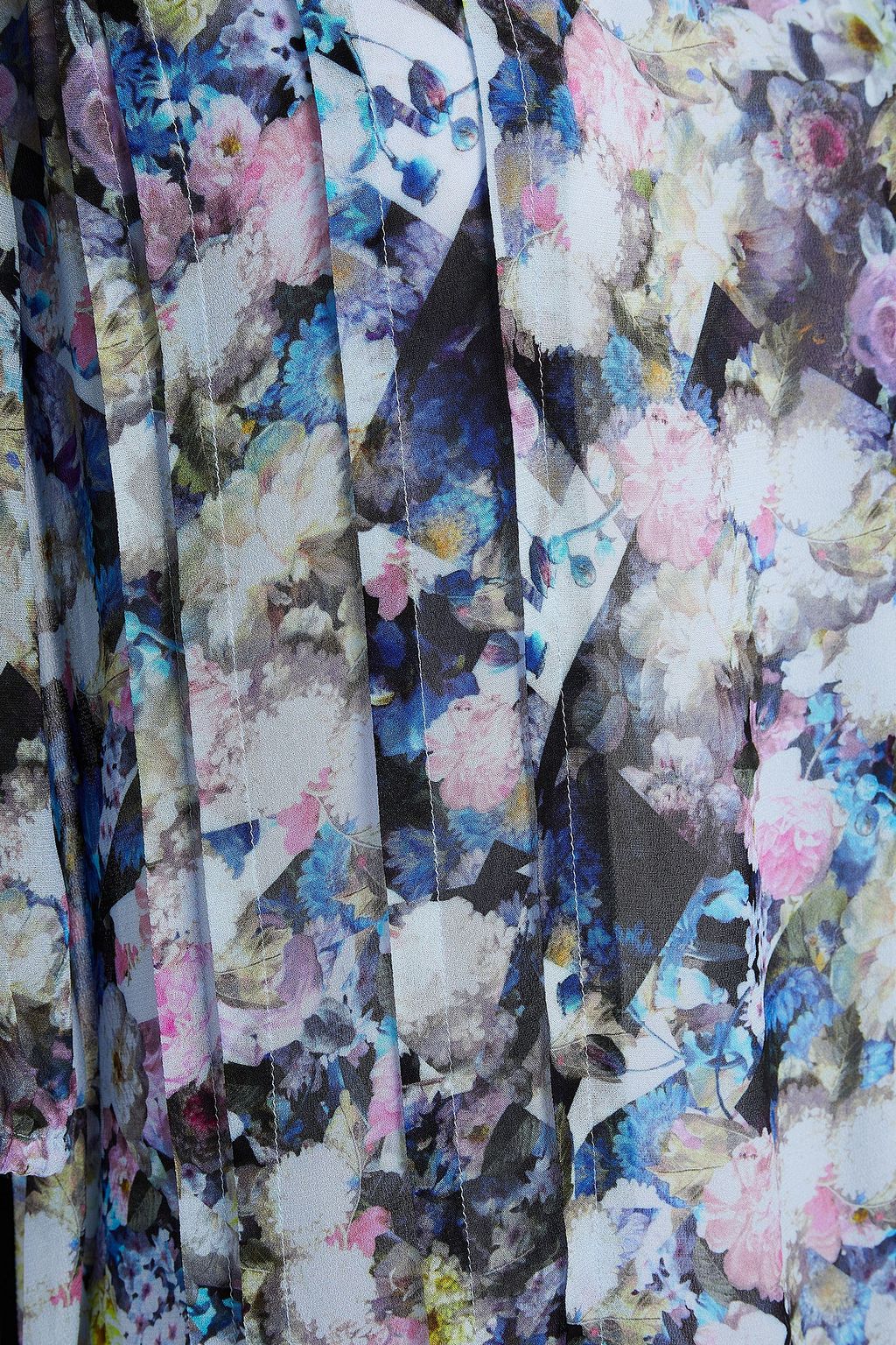 PREEN LINE Ruffle-trimmed floral-print chiffon top