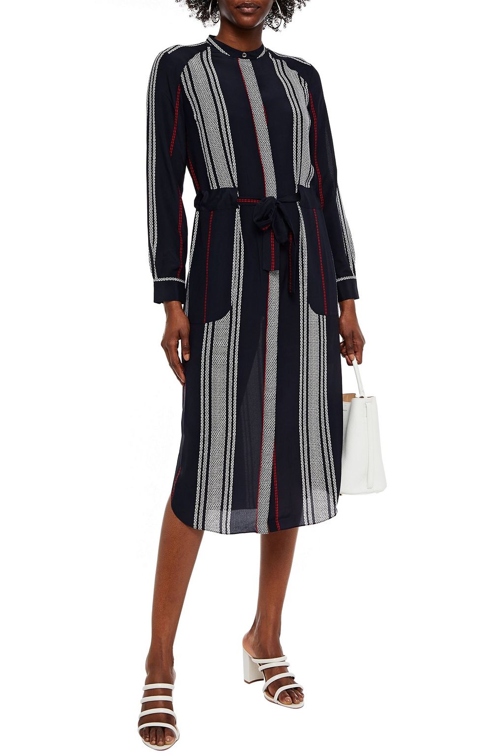 JOIE Printed silk crepe de chine midi dress