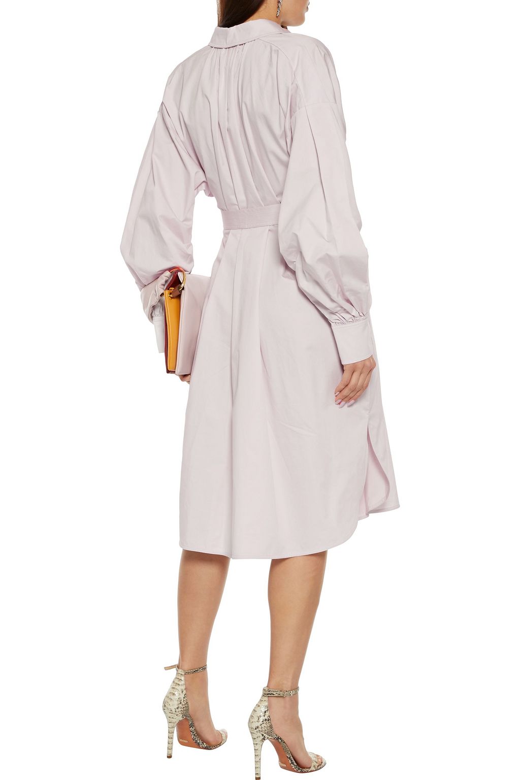 ROKSANDA Belted gathered cotton-poplin dress